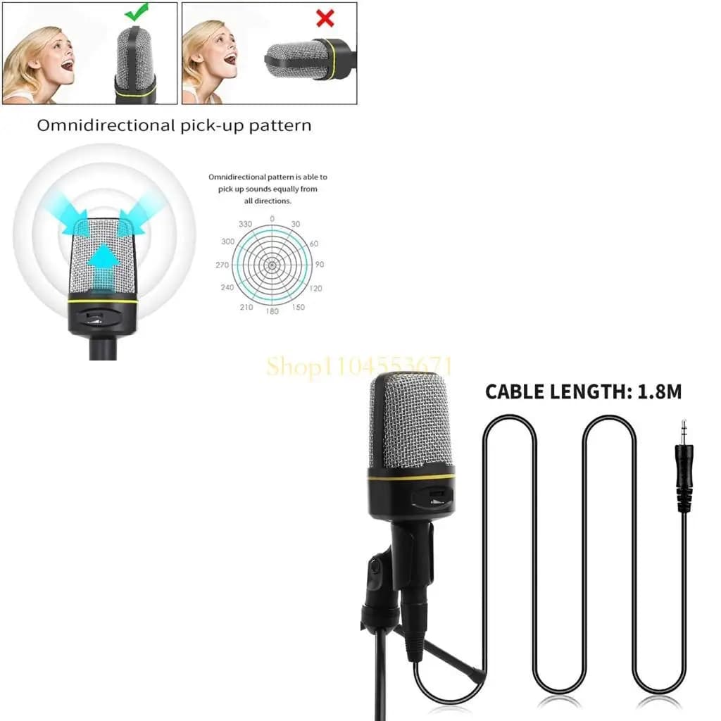 Best Seller SF920 Microfono a condensatore da gioco con microfono da 3,5 mm con supporto per computer Chat Registrazione