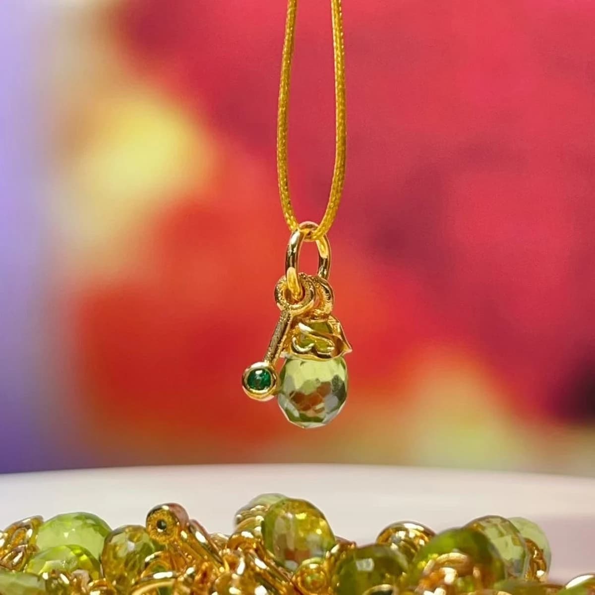 2 pezzi fai da te piccolo ciondolo pietra naturale olivina ciondolo sfaccettato per creazione di gioielli collana fai da te braccialetto orecchini accessorio