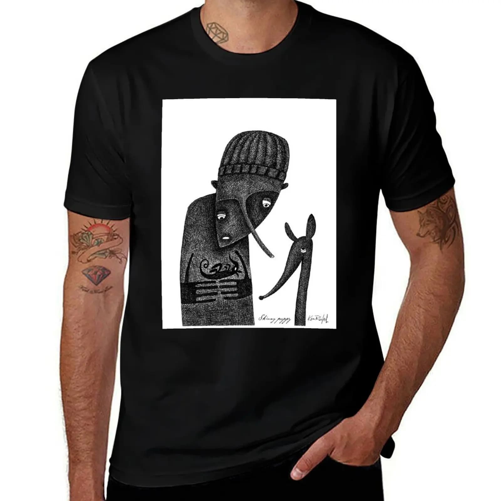 SKINNY PUPPY - Snakeskin Sketchbook T-Shirt Basic Tee Shirt for Everyday Outfit