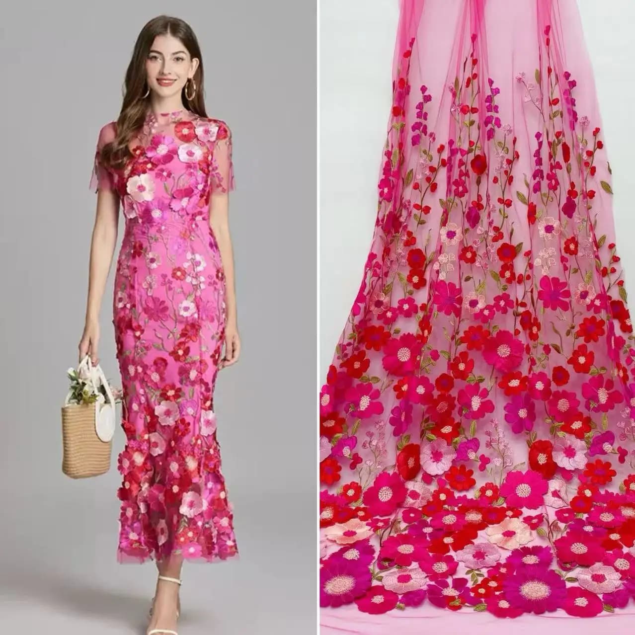 Morbido tulle pizzo tessuto di pizzo colorato larghezza 130 cm - Per abiti da sera, veli alla moda, accessori da sposa fai da te