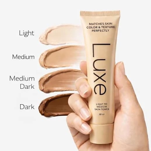 Fondotinta Liquido 30ml Brand Luxe Research che Cambia Colore, 12 Ore, Si Adatta alla Colore e Texture della Pelle, Alta Copertura, Correttore Viso Anti-Acne