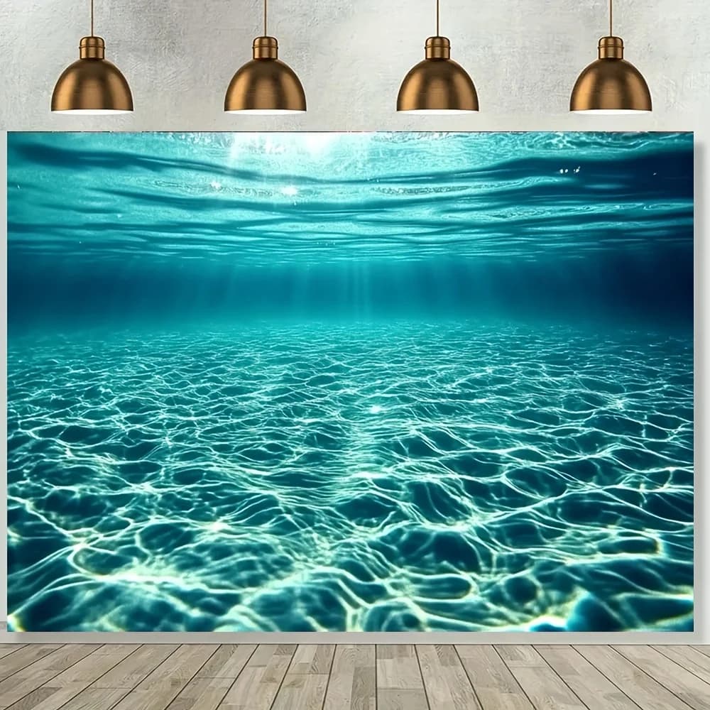 1 pezzo, sfondo per acquario in fibra di poliestere al 100%, design con ondulazione dell'acqua verde chiaro, oggetto di scena multiuso per studio fotografico