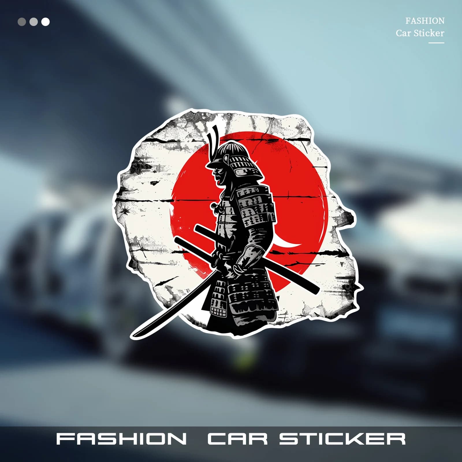 Adesivo Impermeabile in Vinile con Guerriero Samurai, Decorazione Durevole per Casco Moto, Auto, Laptop, Veicoli Elettrici