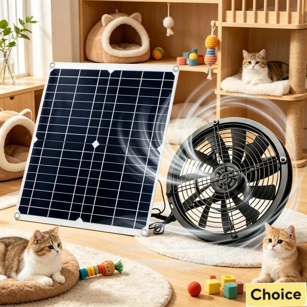 Kit Ventilatore Solare 15-25W ad Alta Potenza per Tutte le Condizioni Atmosferiche, per Pollai, Cuccia per Cani, Campeggio, Auto