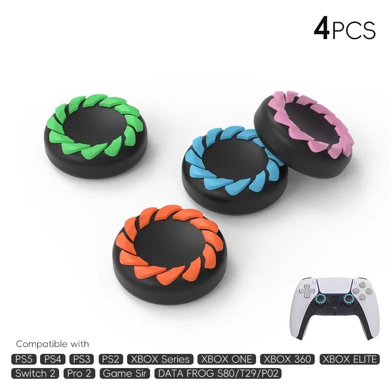 DATA FROG 4PCS Manopole per pollice in silicone per PS5 PS4 Pro Slim PS3 Xbox Series XS One 360 Controller Joystick Cover