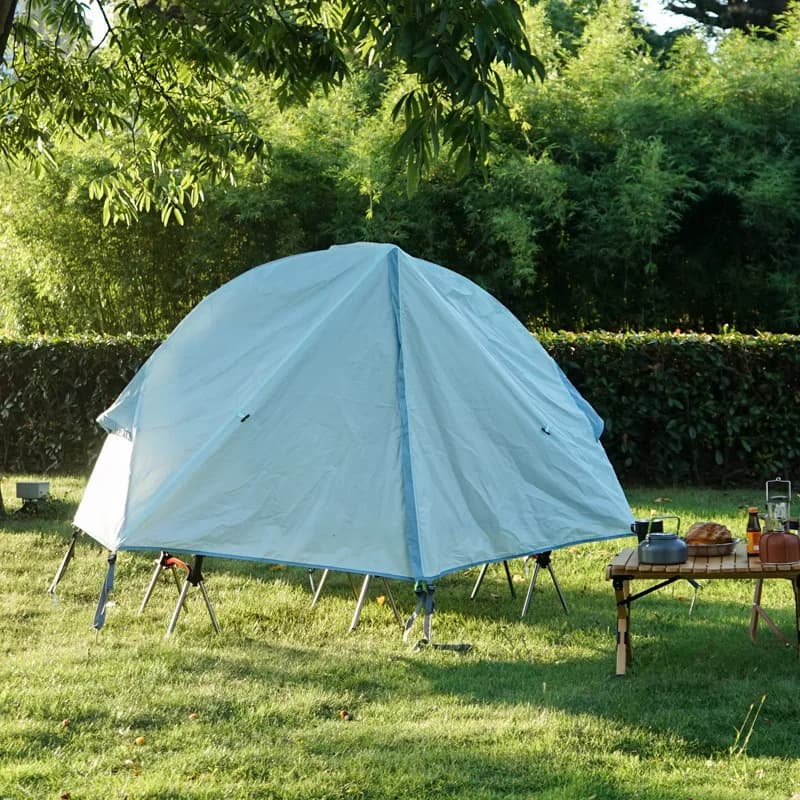 Outdoor off-ground tent single camping folding bed portable aluminum alloy mosquito net windproof anti-ultraviolet fishing