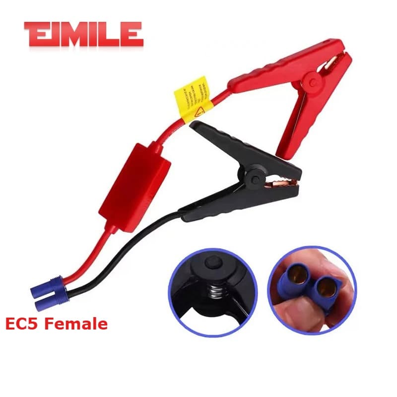 Cavo di avviamento per auto 10/8AWG Connettore EC5 Prevenire il modulo di carica inversa per morsetti di avviamento per batteria automatica Cavo booster