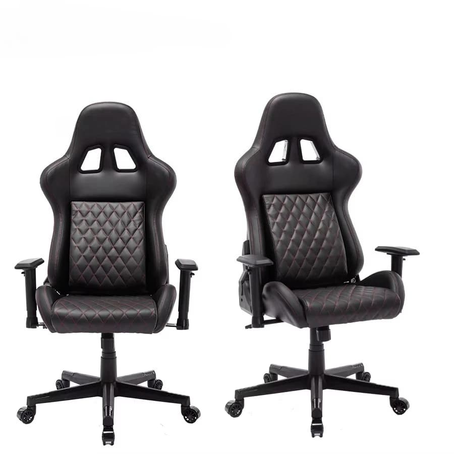 Wholesale Racing Style PU Leather Automatic Lumbar Support Reclining Ergonomic Gaming Chair