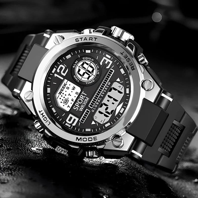 Multifunction Men's Sports Watch Waterproof Luminous Alarm Clock Men LED Digital Watch Large dial Electronic Wristwatch for Man