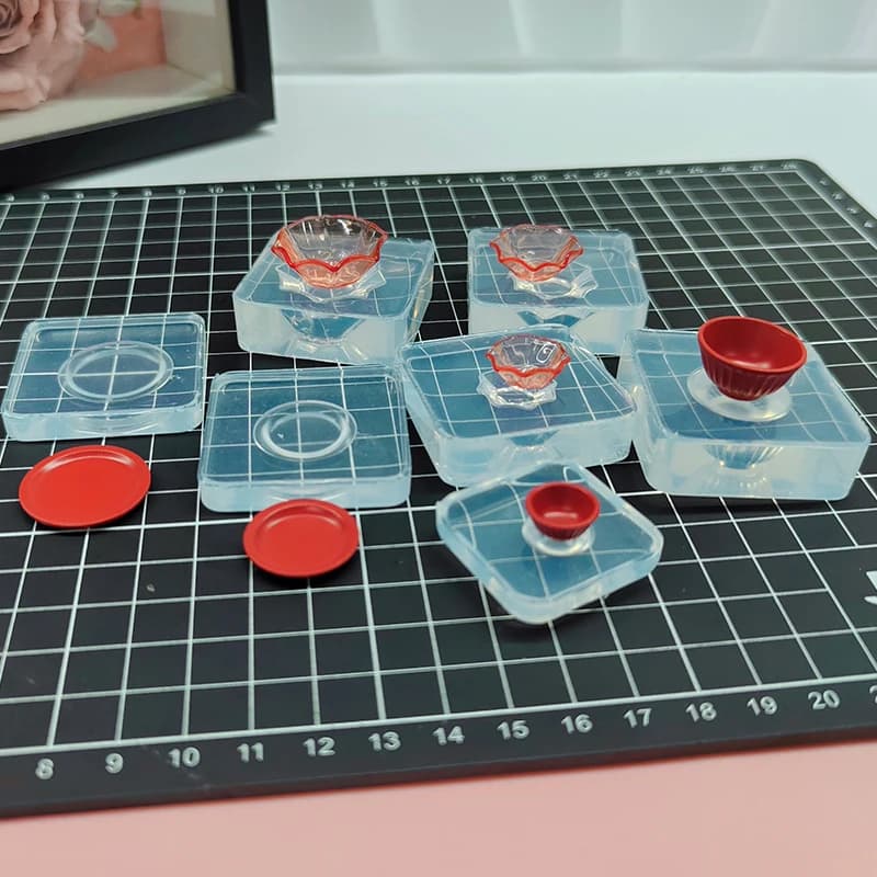Mini Wave Salad Bowl Silicone Mold for Polymer Clay Doll House Food Toy Plate Silicone Plate DIY Resin Crafting Tool
