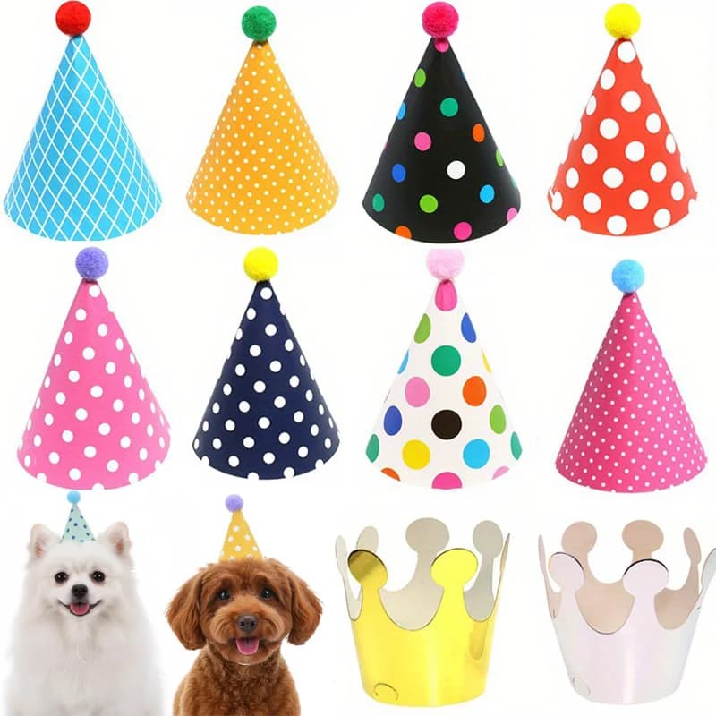 11 Cappellini Colorati Mini per Animali di Peluche - Cappelli di Compleanno Assortiti per Bambole, Cani, Gatti, Conigli, Cuccioli, Giocattoli per Animali Domestici