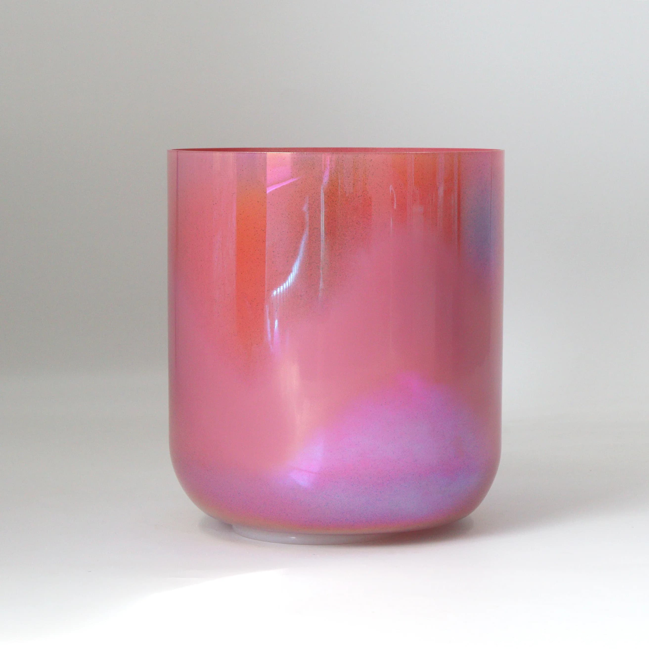 ZHQH Pink Color Quartz Crystal Singing Bowl Sacred Sound Special Design for Meditation And Sound Healing Includes Mallet Yoga