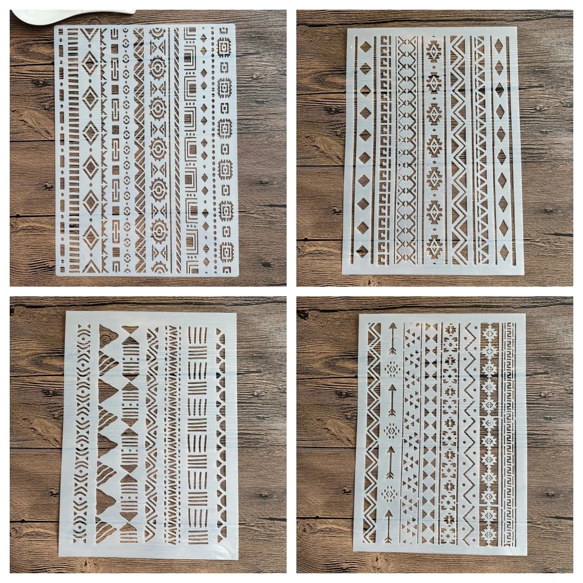 4pcs/set A4 Mandala Stencils Painting Coloring Embossing Scrapbook Album Decorative Template cake stencil paris decorations