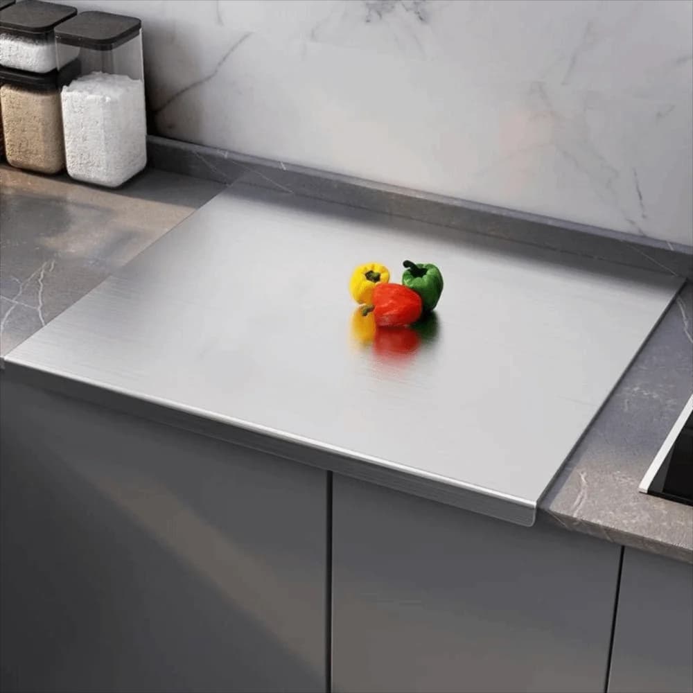 Stainless Steel Stainless Steel Cutting Boards with Lip Non Slip Countertop Protector Kitchen Rectangle Chopping Board