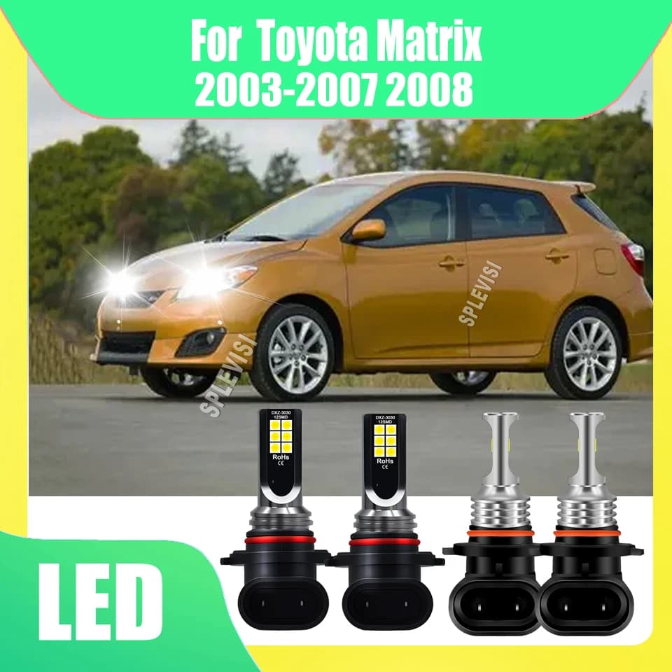 LED Bianco 6000K Fari A Fascio Alto Basso Fendinebbia Ad Alte Prestazioni Fascio Più Largo Per Toyota Matrix 2003 2004 2005 2006 2007 2008