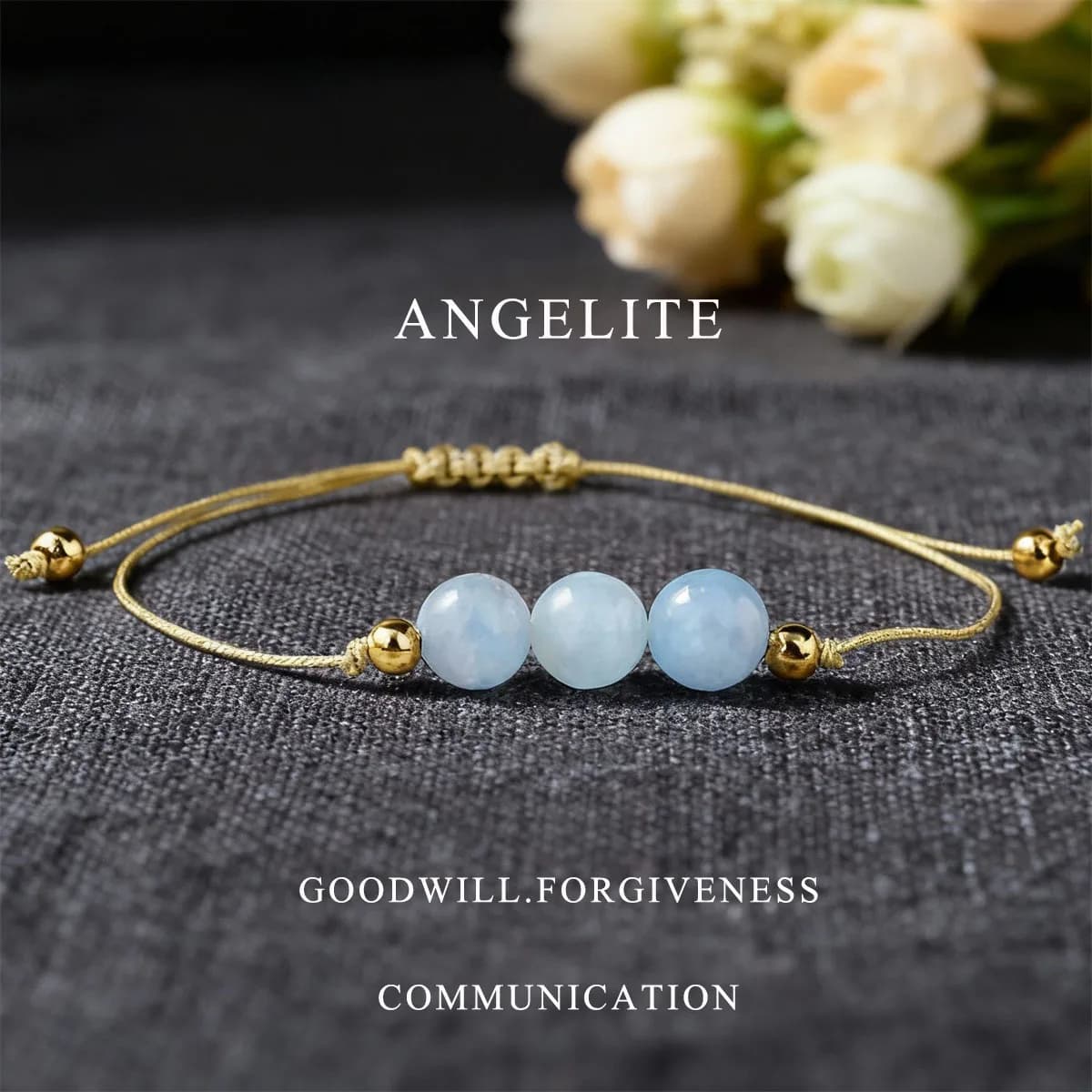 Braccialetti acquamarina da donna Bracciale intrecciato regolabile fatto a mano Braccialetti con perline in vera pietra naturale articolo di colmatura di cristallo per la mamma