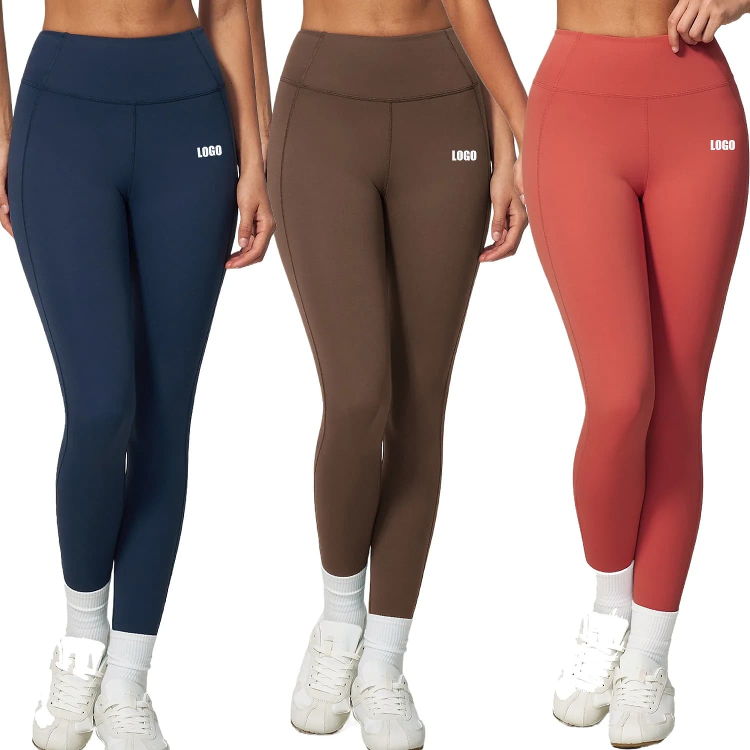 Custom LOGO Women's New High Waist Hip Lifting Leggings Belly High Elastic Outdoor Running Sports Fitness Pants