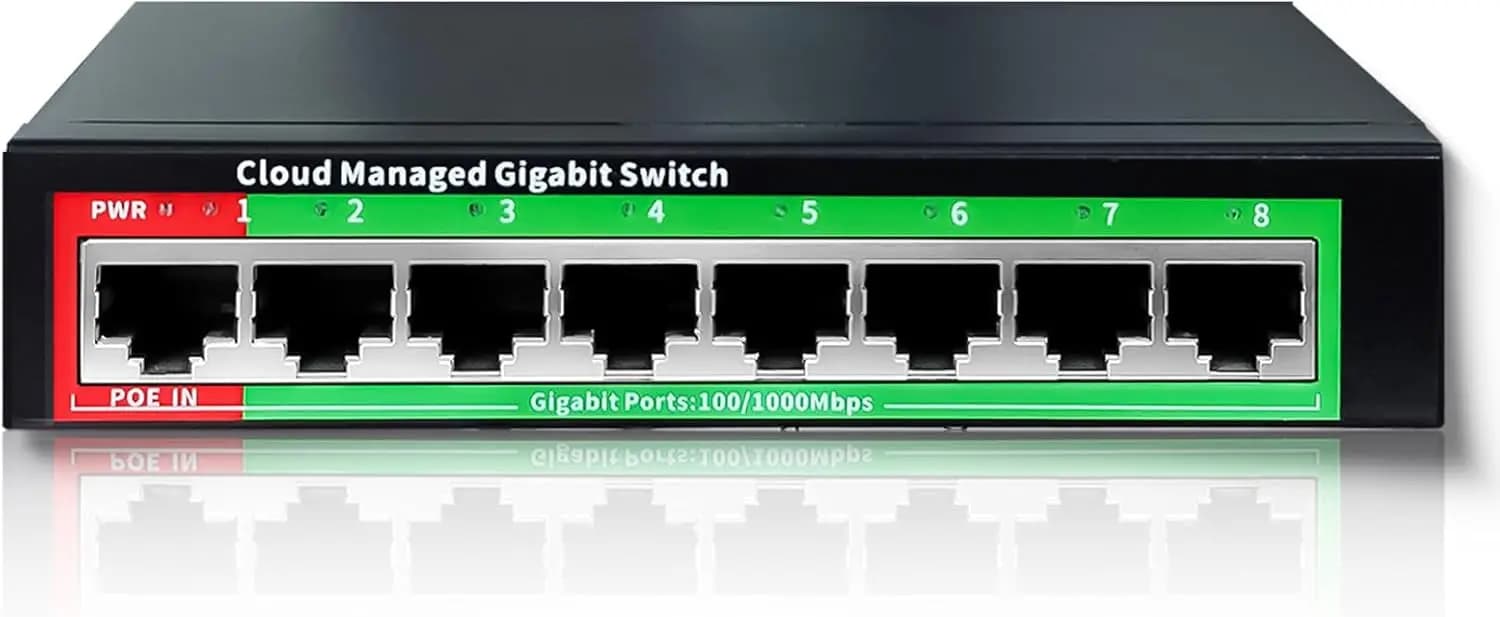Switch Ethernet Gigabit a 8 Porte | Smart Managed con VLAN e QoS | Hub di Rete Plug & Play da Scrivania/Parete con Design PoE | Alloggiamento in metallo e gestione Web