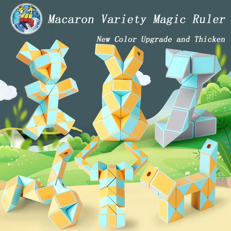 Magic Snake Toy Puzzle Twist Snake Endlessly Transformable Build Animals and Geometric Shapes Kids Educational Puzzle Toys