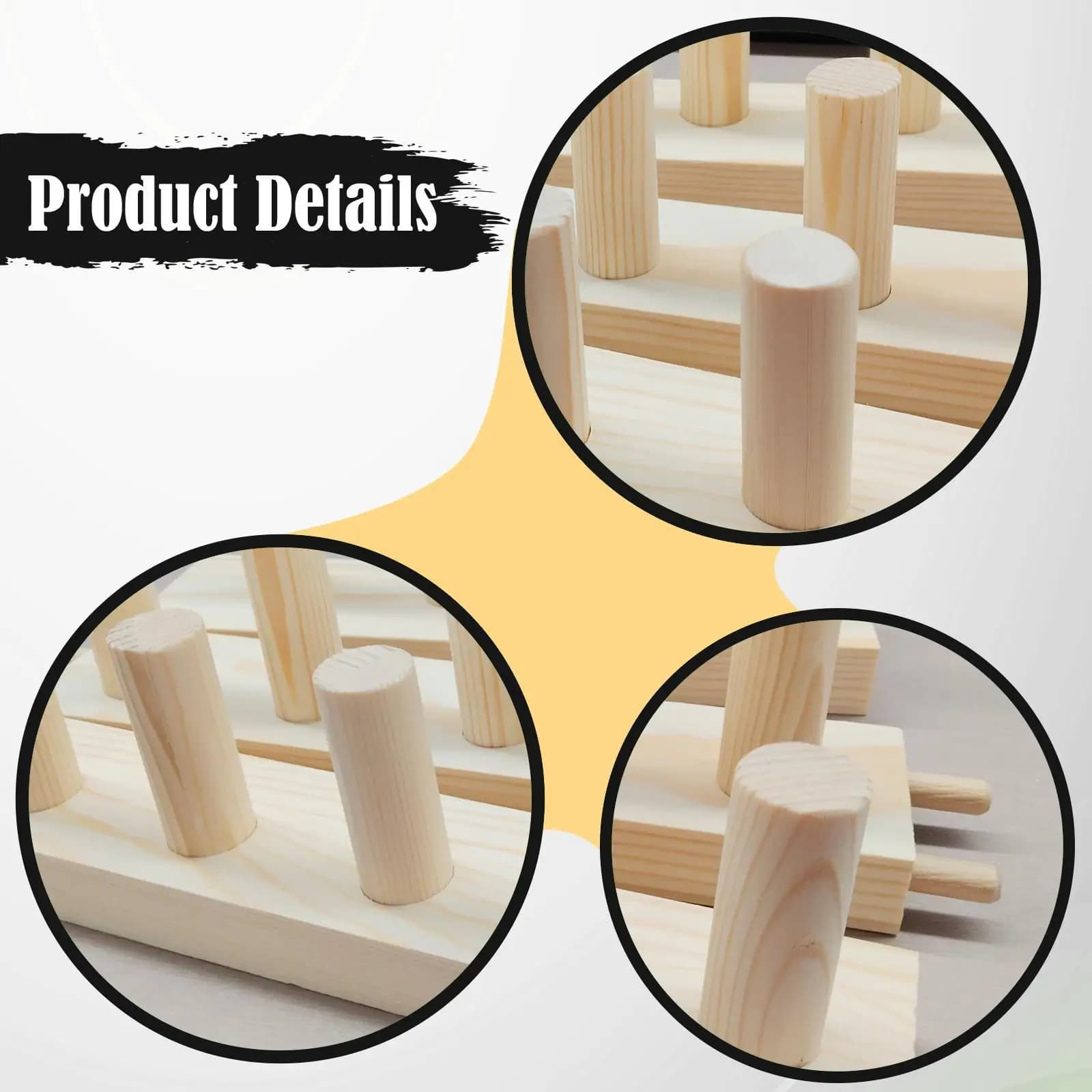 Chunky Yarn Weaving Loom for Knitting Accessories Wooden Frame DIY Project Scarf Tapestry Home Decoration Adult