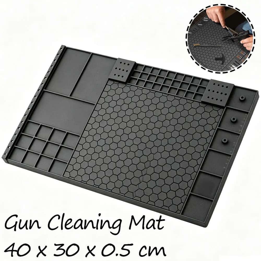 Gun Cleaning Mat 40.8×29.8cm 5mm Anti-slip Pad Parts Storage Oil Heat Resistant Maintenance DIY Repair Work Pad Gun Accessories