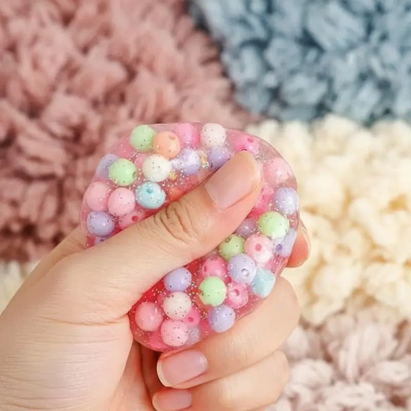 DIY Slime Stress Relief Squeeze Ball Making Kit Glitter Bead Craft Toy For Kids Birthday Party Indoor Handmade Activity Gift