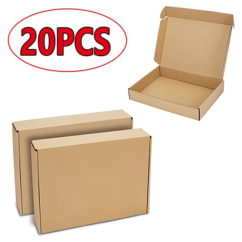 Confezione regalo in carta kraft marrone multi formato da 20 pezzi, biscotti di Natale, scatola per imballaggio di caramelle, regali di nozze per gli ospiti, confezione di sapone fatto a mano