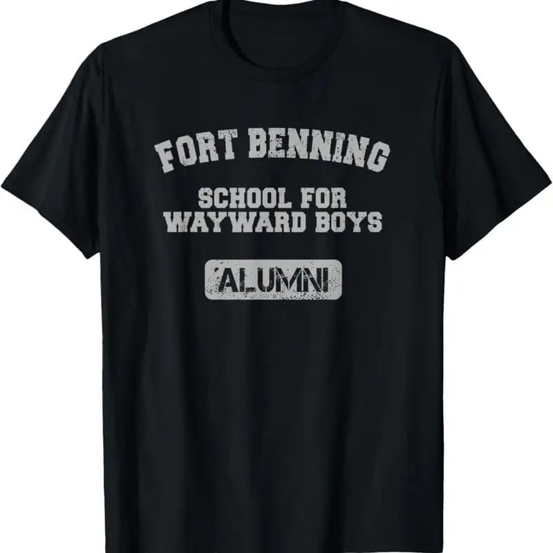 Fort Benning School for Wayward Boys Alumni Black and Gray T Shirt