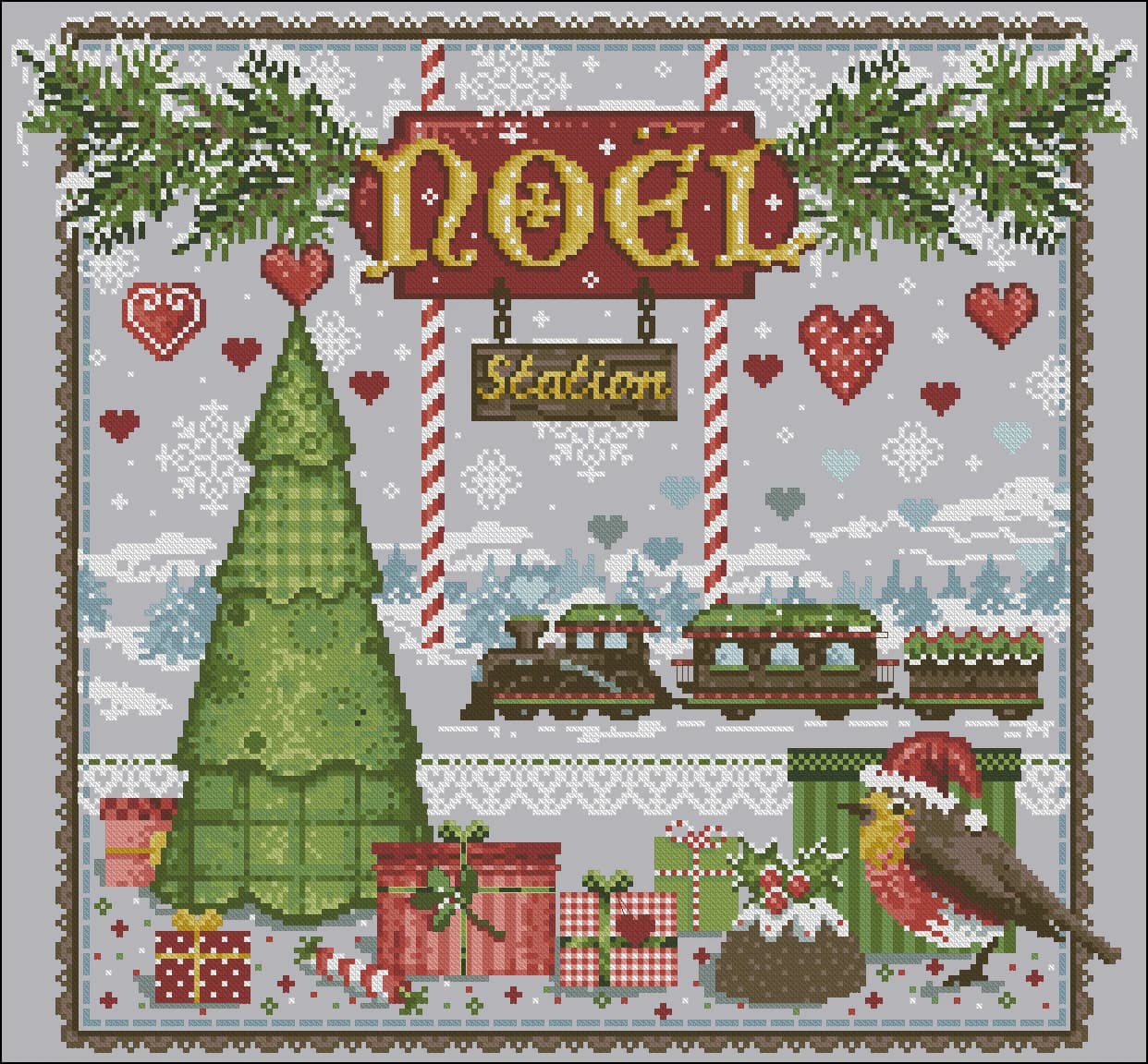 Christmas Station Package for Greeting Needlework Counted Cross-Stitching Kits, 124, New Style