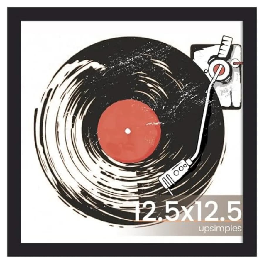 Cornice per Dischi in Vinile, Espositore per Foto 10x10 con Passepartout o 12,5x12,5 Senza, Cornici da Parete per Copertine di Album, Confezione da 1