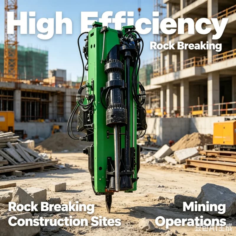 Integrated Hydraulic Drilling Machine for Urban Foundations Without Explosions, Silent, Mounted to Excavator, for Demolitions