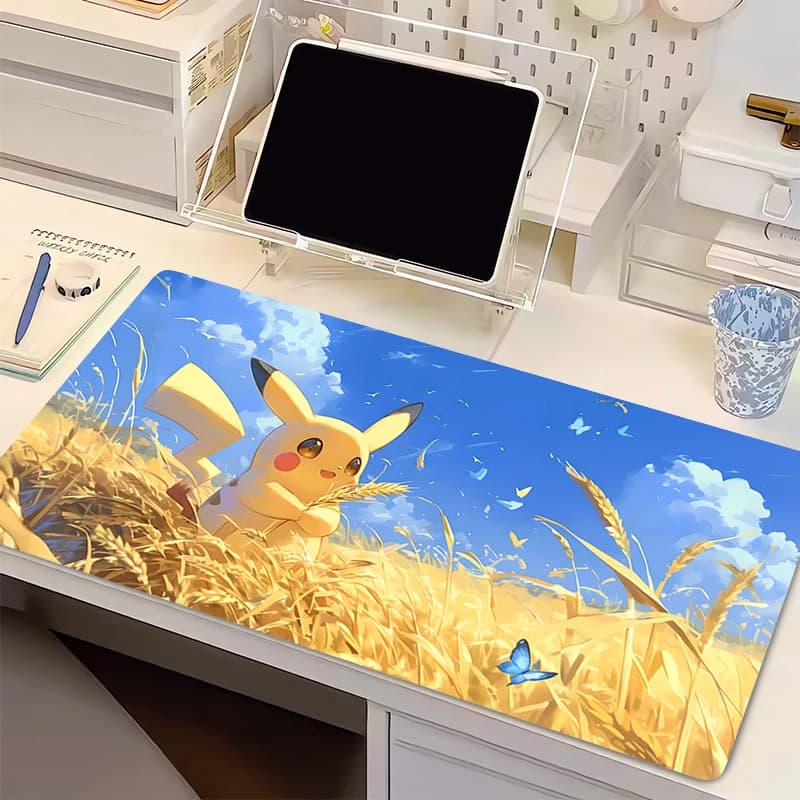 Tappetino per mouse grande XXL per gamer, tappetino da scrivania per tastiera, tappeto in gomma per laptop, tappetino per mouse da gaming per notebook e PC - P-Pokemon Pikachu