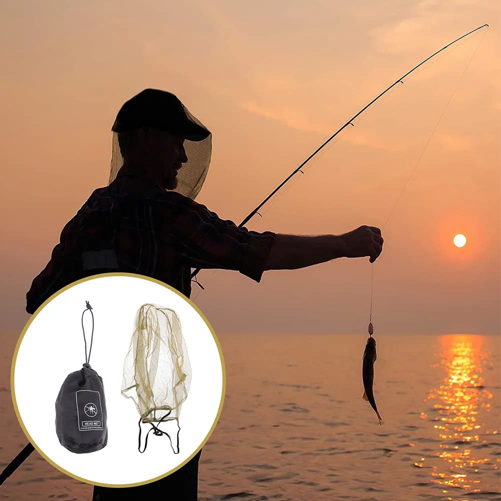 2 Pezzi Rete Anti-Zanzare per Cappello, Protezione Viso in Rete per Esterni, Leggera e Traspirante per Campeggio, Escursionismo, Pesca, Ciclismo Notturno