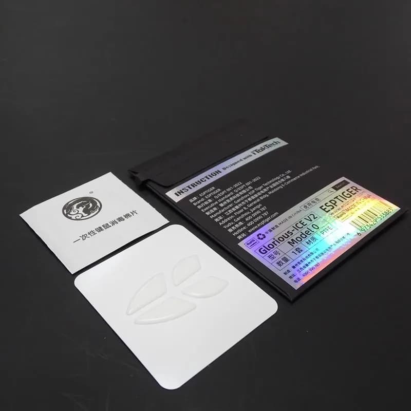 1 Confezione Originale Esptiger ICE Version Piedini per Mouse Glides per Glorious Model O/Model D Odin Spessore 0.8mm Arc 1.0 2.0 Bianco