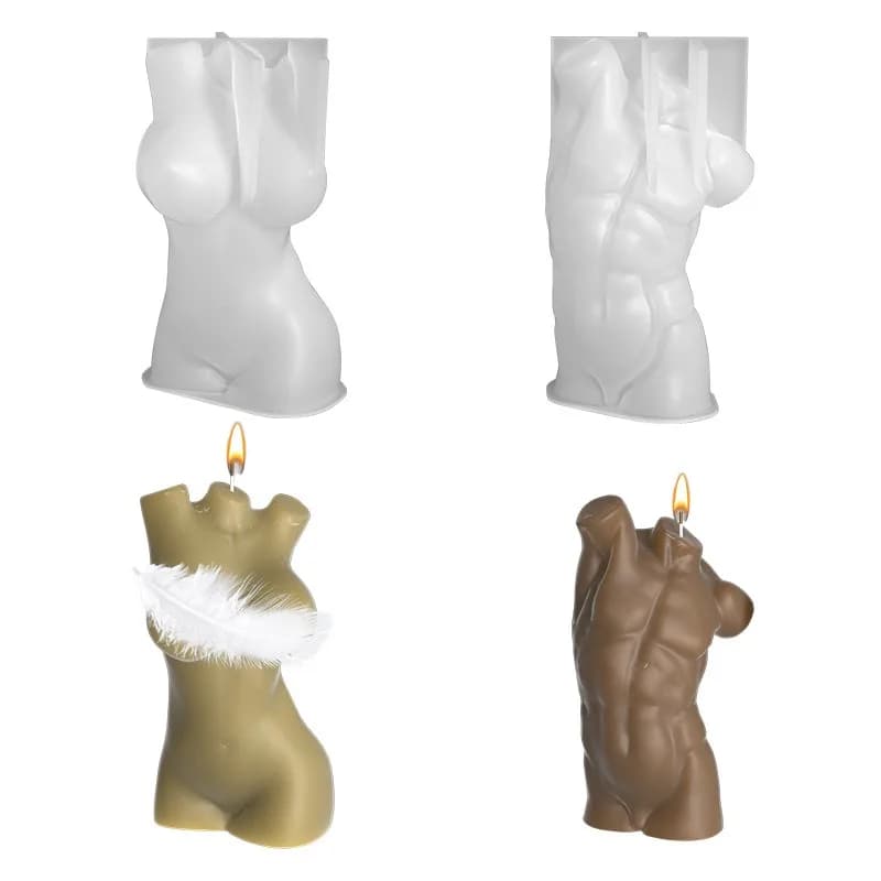Stampo in silicone umano fai-da-te creativo mezzo ritratto aromaterapia corpo in gesso candela versare stampo regalo decorazione della casa ornamento