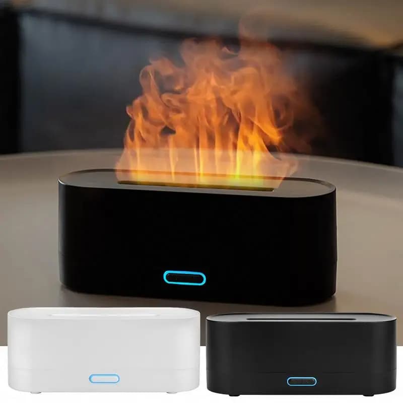 Diffusore di fiamma Umidificatore portatile ricaricabile per ambienti Protezione senza acqua con spegnimento automatico Umidificatore personale a fiamma simulata per la casa