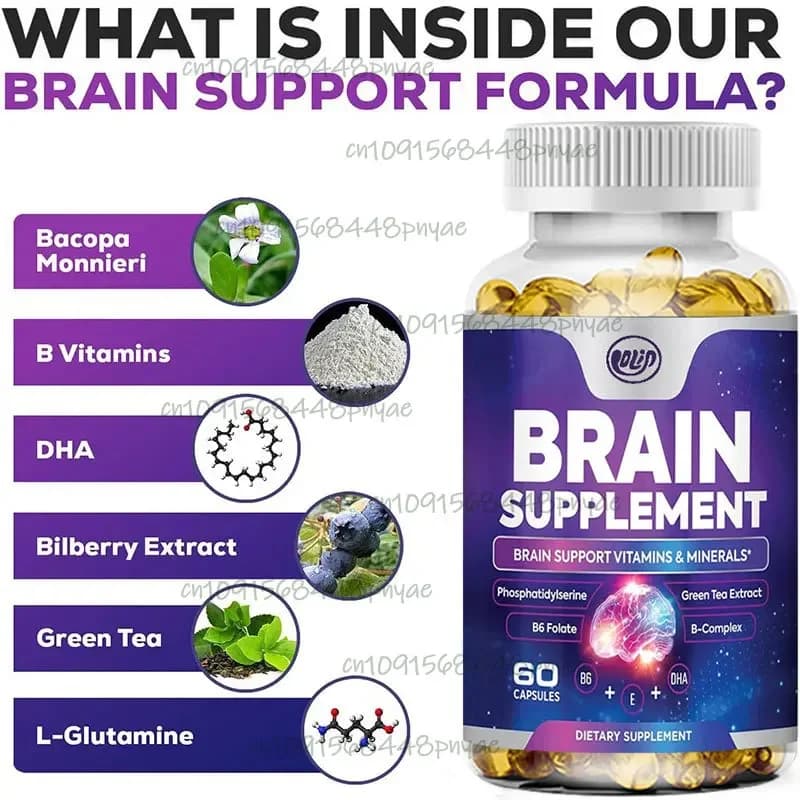 Brain supplement - Monnieri e phosfatidilserina, pills puzzle without male and female caffeine Vitamin -60 capsules