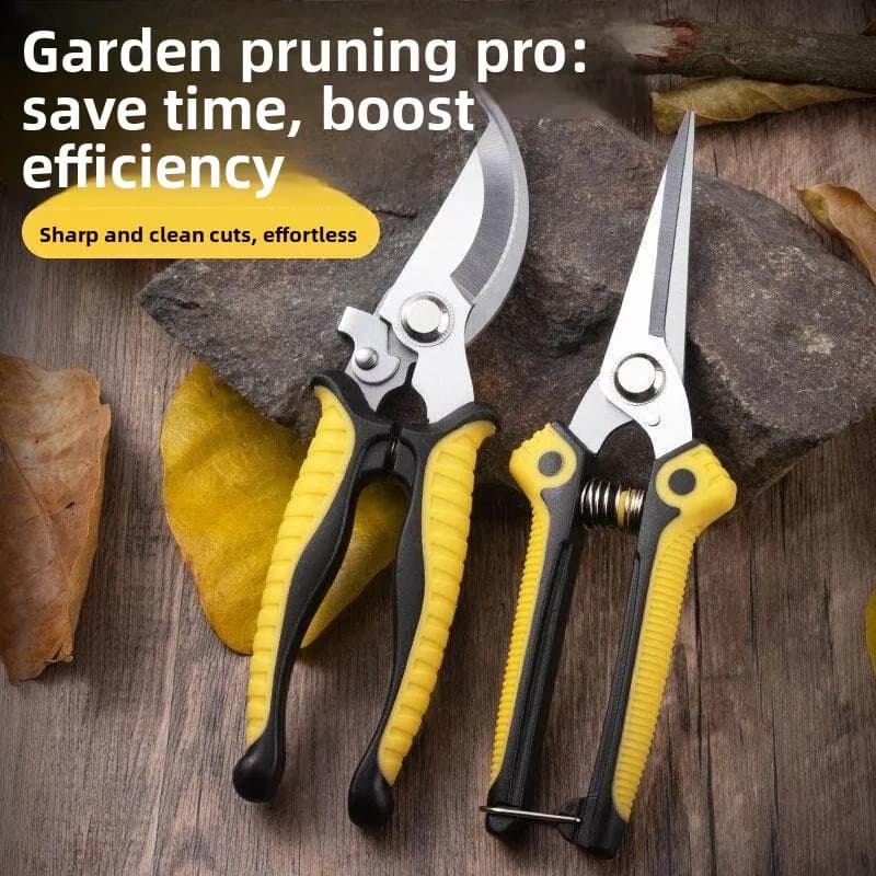 Forbici resistenti in acciaio inossidabile SK5 per la potatura di rami, fiori da giardino e per la raccolta di frutta.