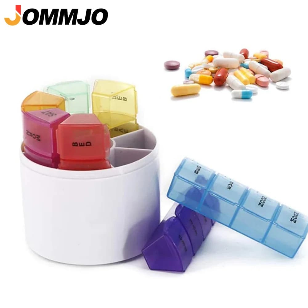1 pz portapillole settimanale 4 volte al giorno, portapillole da 7 giorni, grande portapillole portatile organizer per medicinali per pillole vitamine olio di pesce