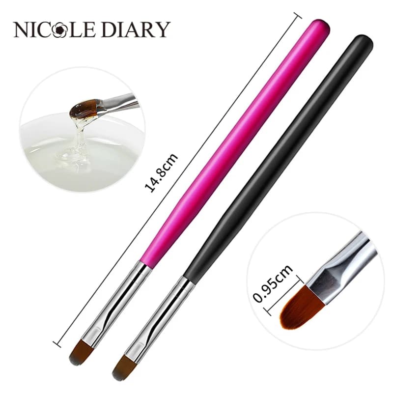 1PC pennello per pittura per unghie acrilico gel UV estensione disegno intaglio penna strumento per manicure fai da te fodera per unghie fioritura pennello punta francese