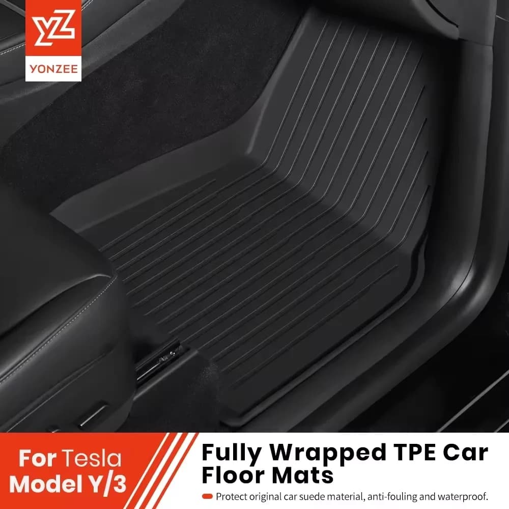 Tappetino per bagagliaio YZ per Tesla Model 3/Y Highland Juniper Tappetino per bagagli 2021-2025 Tappetino per bagagli TPE impermeabile antiscivolo Set Tappetino per rivestimento