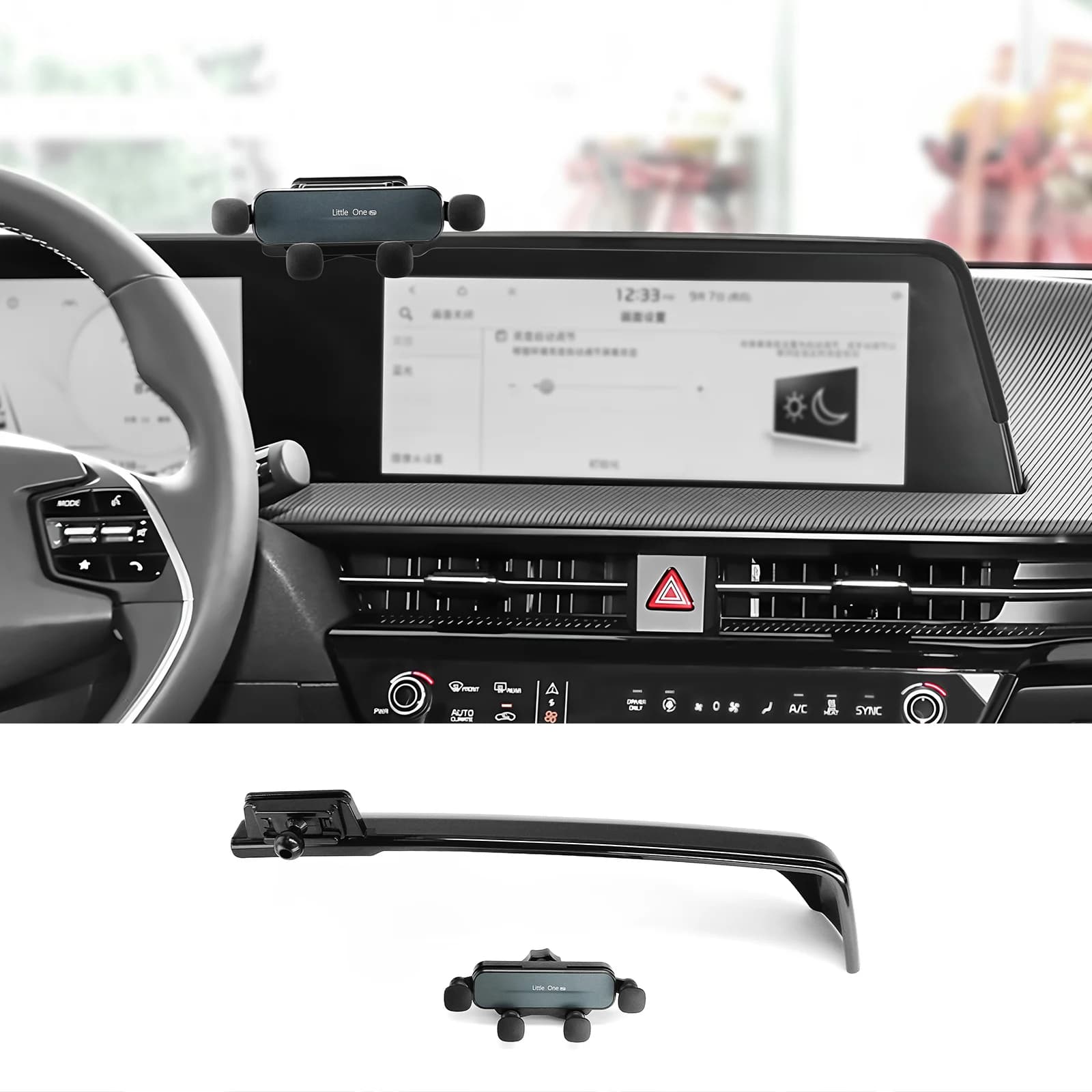 Per Kia EV6 2022-2024 Supporto per telefono per auto Schermo da 12,3 pollici Supporto di navigazione Base 360 gradi Supporti per telefono cellulare Staffa per smartphone