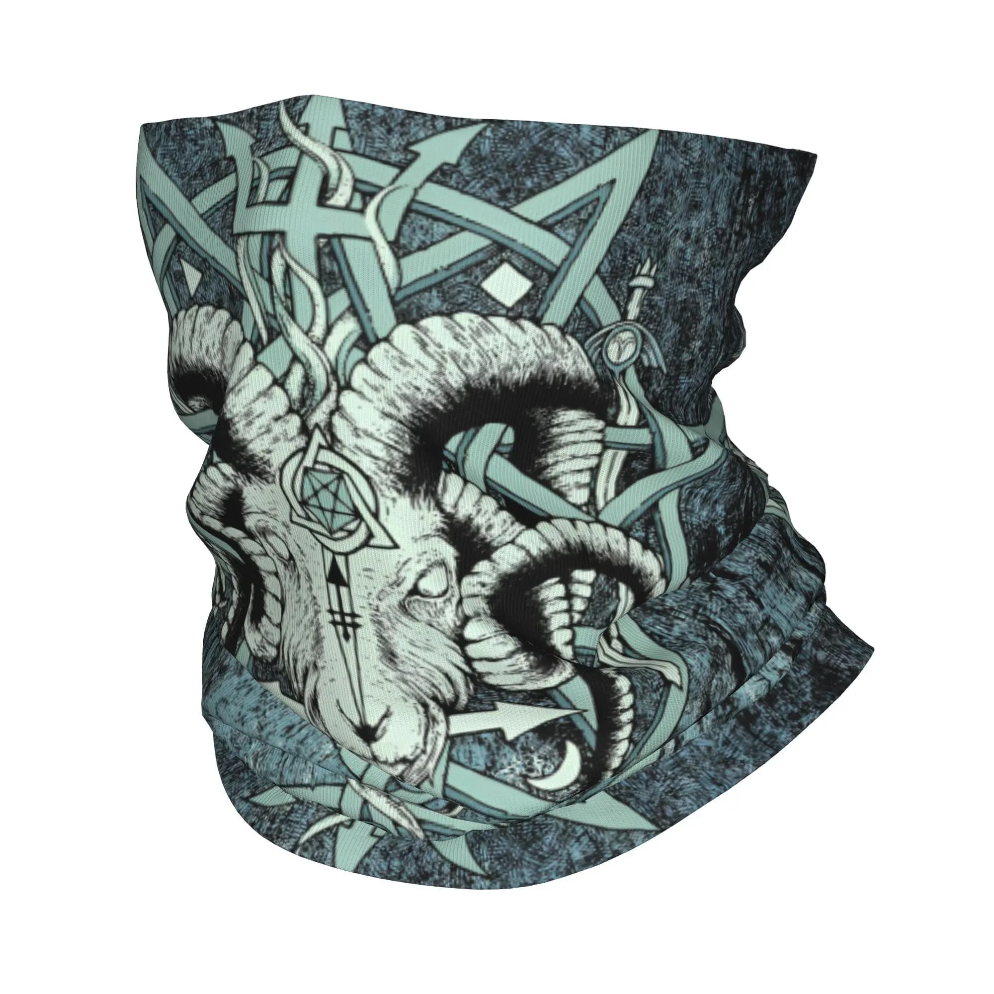 Custom The Sabbatic Goat Baphomet Satanic Occult Pentagram Neck Gaiter Men Women Windproof Winter Hot Bandana Scarf for Ski