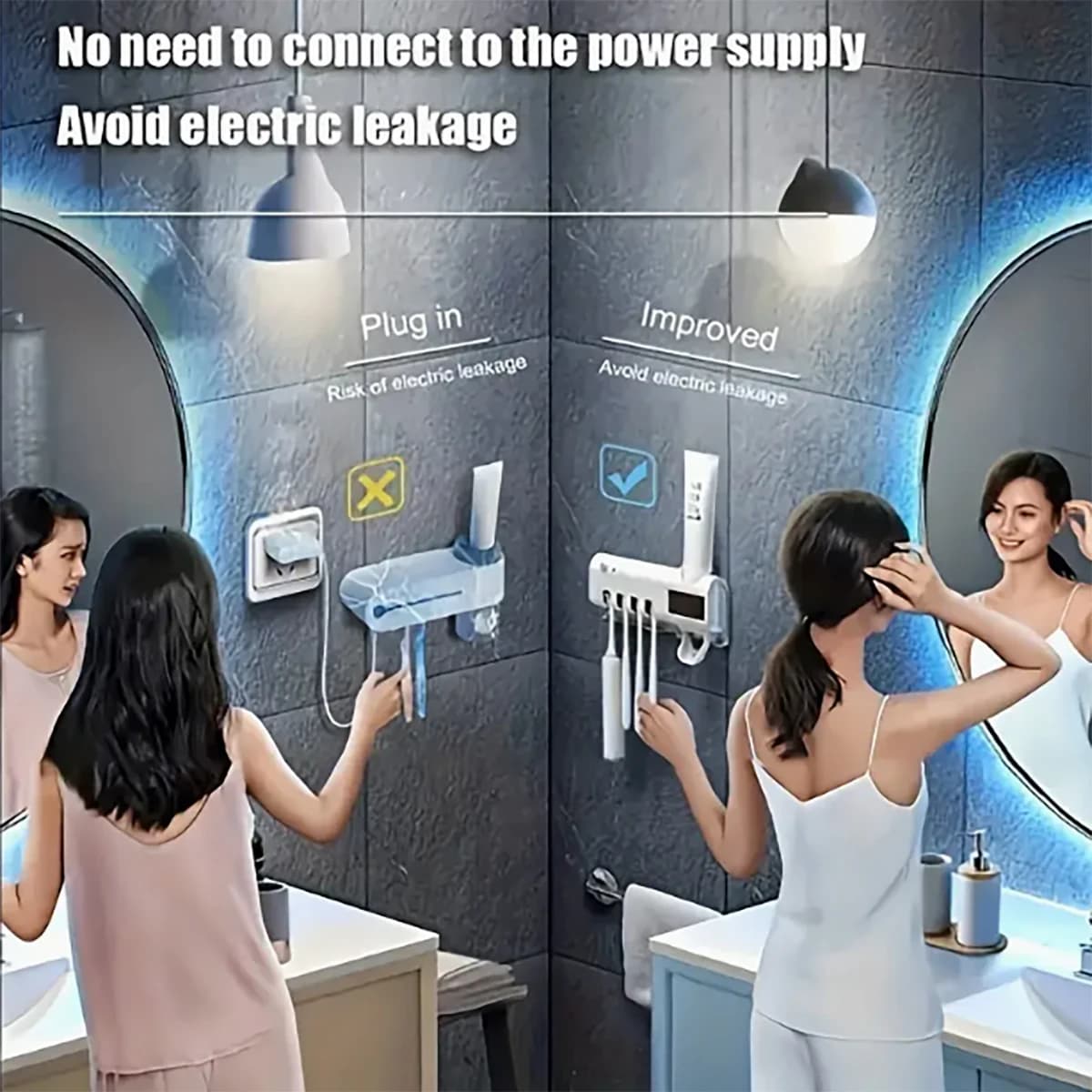 Smart Ultraviolet Sterilization Sprinkler Wall Multifunctional Home Sprinkler without Punching