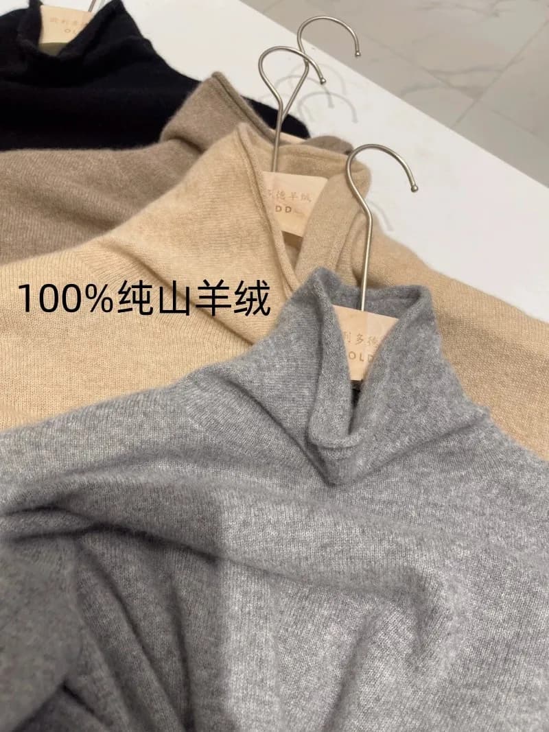 100% pure cashmere free collar bottoming 2026autumn and winter slim sweater Joker needle bottoming