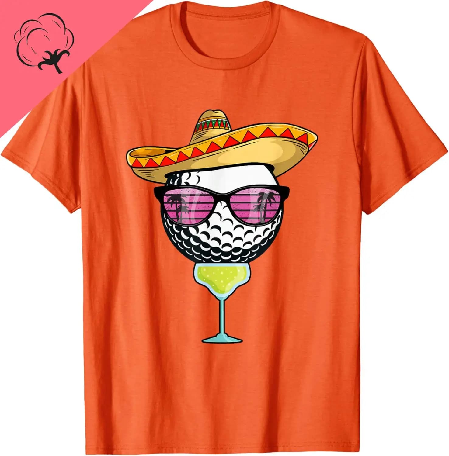 Pallina da golf da donna Cinco De Mayo con sombrero Margarita Golfista T-shirt Coppia Kawayi T-shirt in cotone personalizzabile Camisas