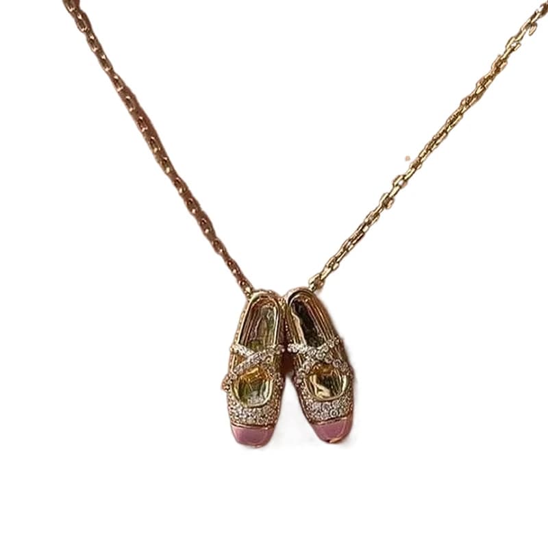 NEW Necklace with Shaped Pendant of Pink Ball Shoes, Elegant and Refined Jewel, Gift for Wife and Best Friend