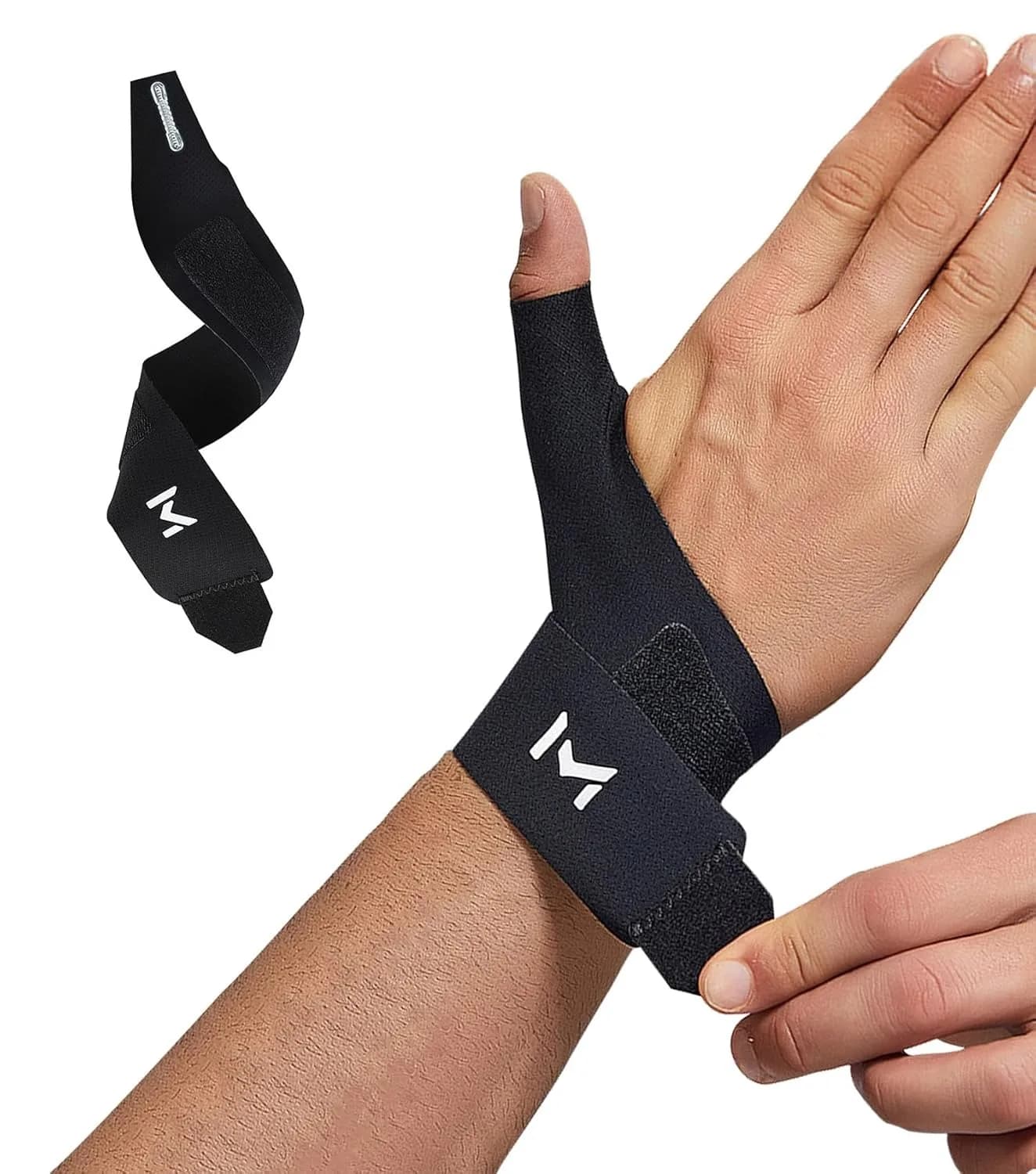 1Pc Elastic Thumb and Wrist Support Brace for Mild Carpal Tunnel Tendonitis Arthritis Sprains,Wrist Compression Strap for Sports