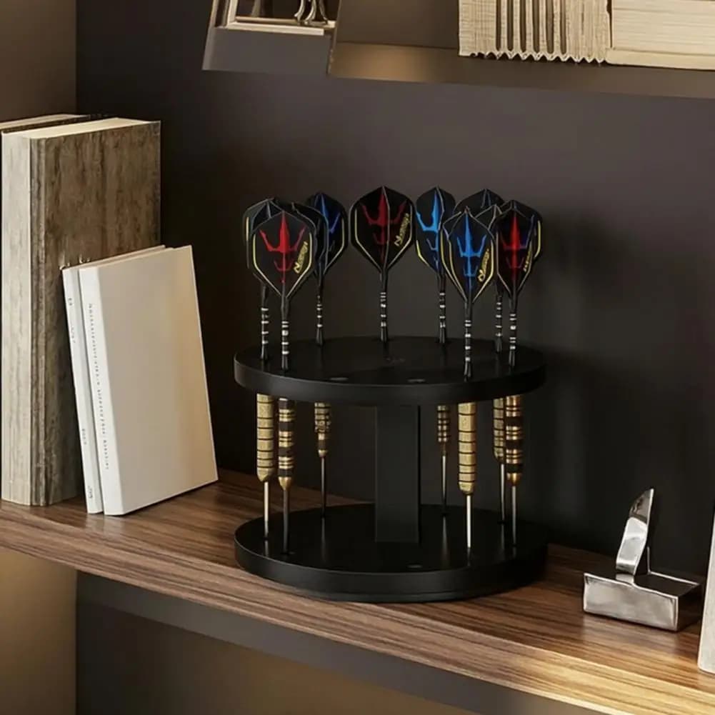Storage for 12 Dart Soft Tip Dart Rack Acrylic Dart Holder Stand with 12 Slots Compact Tabletop Storage Rack for Game
