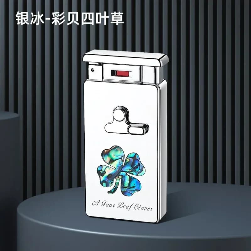 2026 New Metal Intelligent Voice-activated Lighter Windproof Advanced Sense Double Flame High-end Straight Charging Lighter Gift